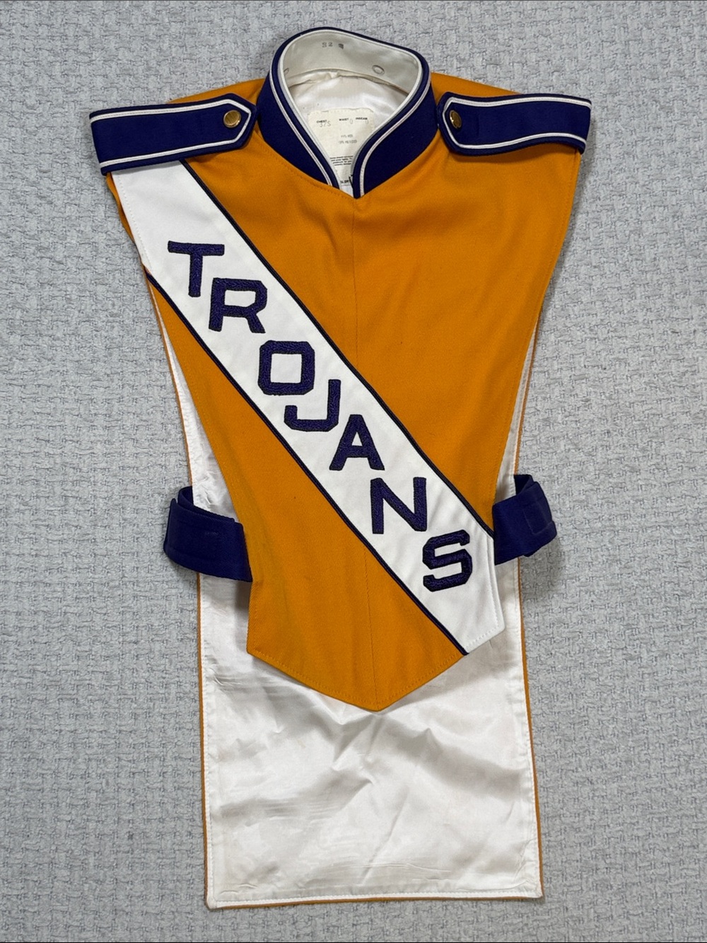 Vintage Purple & Gold Trojans Band Uniform Overlay Outfit Halloween Dress Up
